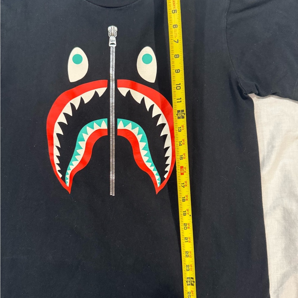 Bape Black Tee with Shark Motif